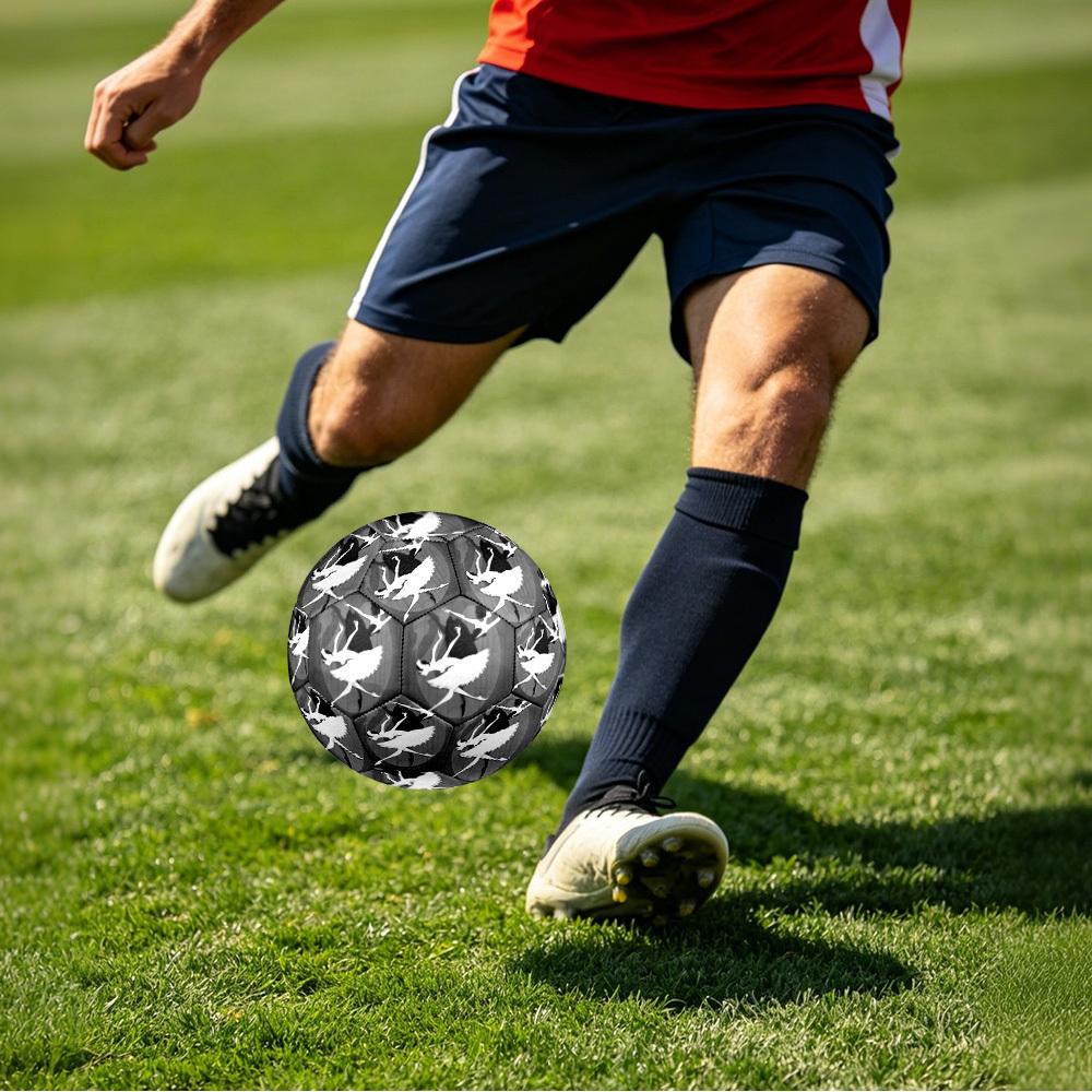 1pc Dance Black White Theme Soccer Ball Football, Size 5, Lightweight PVC, Outdoor Training Soccer Ball,Gift J61411