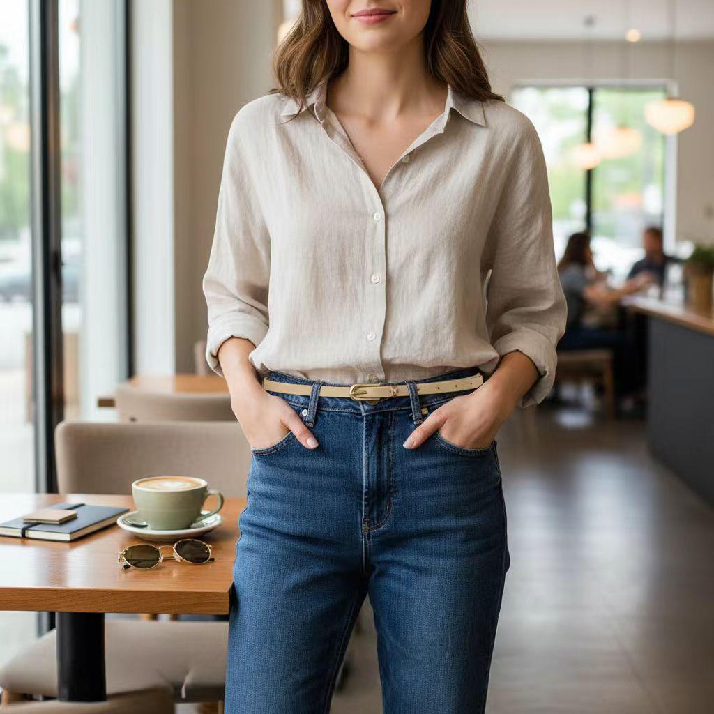 Women's Versatile Korean Style Jeans Belt - Spring/Summer Fashion Accessory