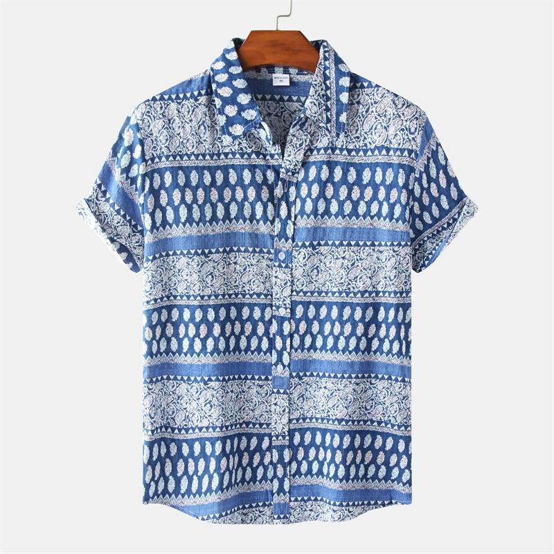 Men's Hawaii Shirts Short Sleeve Lapel Tops New Fashion Flower 3d Print Street Hip Hop Casual Vintage Clothing Male
