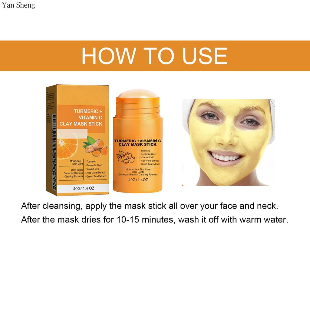 Turmeric Mud Skin Brightening Muction Stick Deep Cleansing Shrink Pores Brightening Skin Color Smear