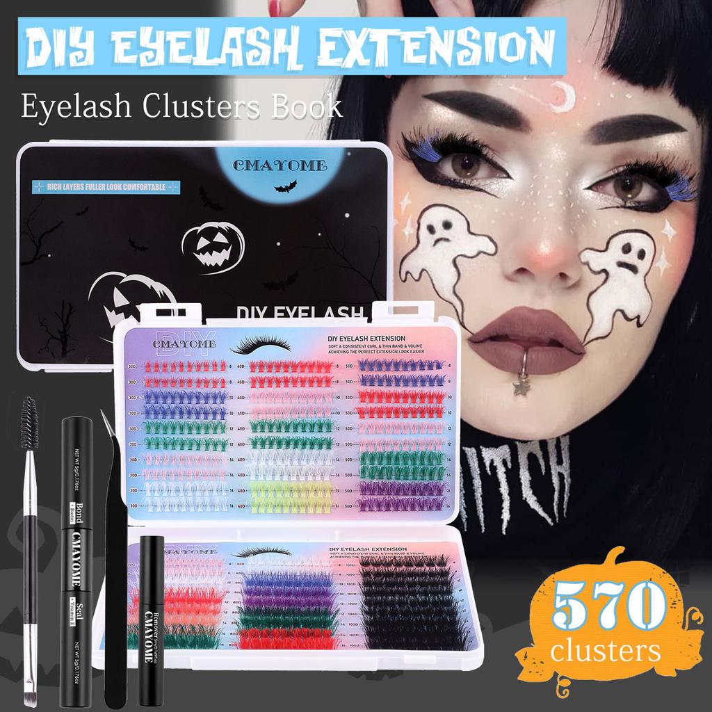 Color False Eyelash Extension Set, Multiple Hairs, Diy Halloween Eyelashes Alone
