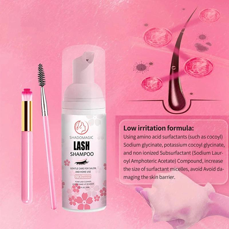 60ML Eyelash Shampoo Lash Cleaner Fast Cleaning Mascara Wand Foam Effective Deep Clean For Lash Extension Care