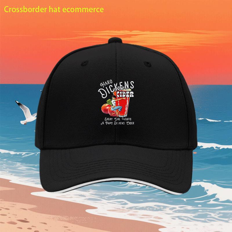 Hard Dickens Cider Funny Print Baseball Cap Breathable Adjustable Snapback Hat Casual Outdoor Headwear