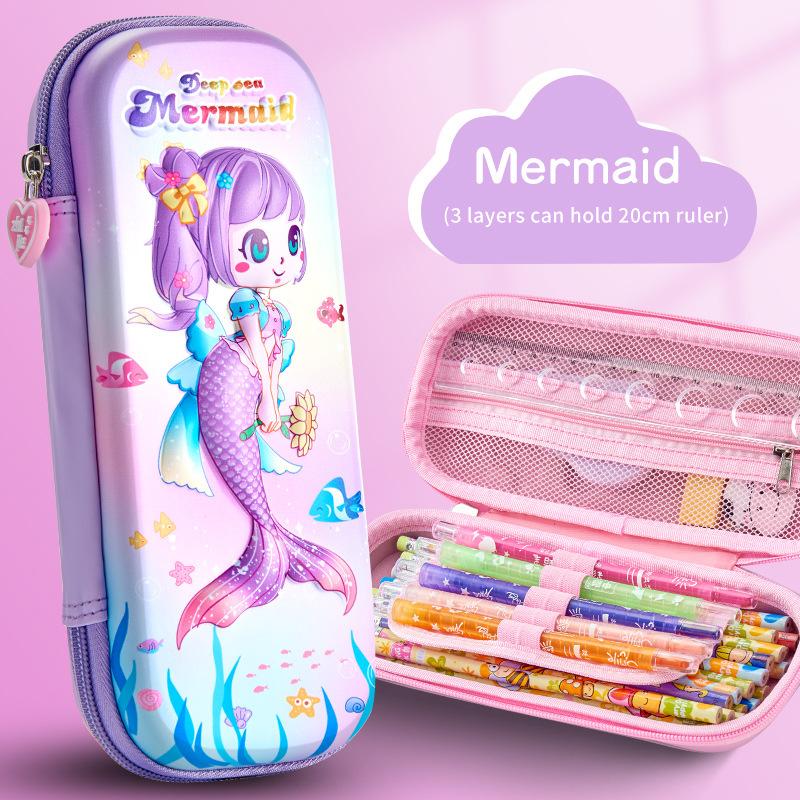 2025 New Hot Selling Elf Pencil Case Cartoon Student Pencil Case 3d Three-dimensional Zipper Stationery Box Pencil Case