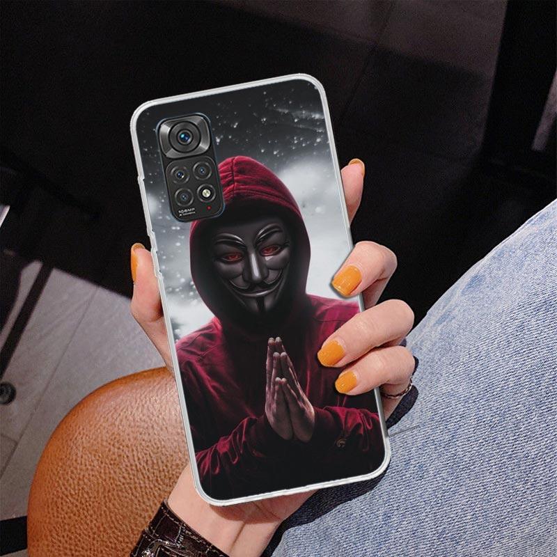Anonymous V Mask Phone Case For Xiaomi Redmi Note 15 14 13 12S 12 11 Pro Plus 14S 11S 11E 10 10S 11T 5G Personalized Cover Redmi Redmi Note 14 4G