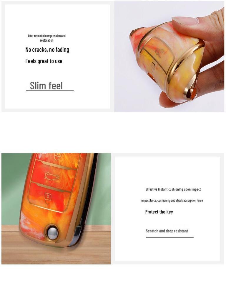 Guochao Changan Autoschlüsselhülle für Damen – Kompatibel mit Yidong, CX70, Oushang CS75, Buckle CS35, Vollständig umschließende, faltbare Schale