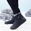 HUIZUMEI Herren Winter Plüschgefütterte Schneestiefel