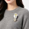 French Style Flower Insertable Brooch Elegant Metal Corsage Ornament Bouquet Brooch  Men