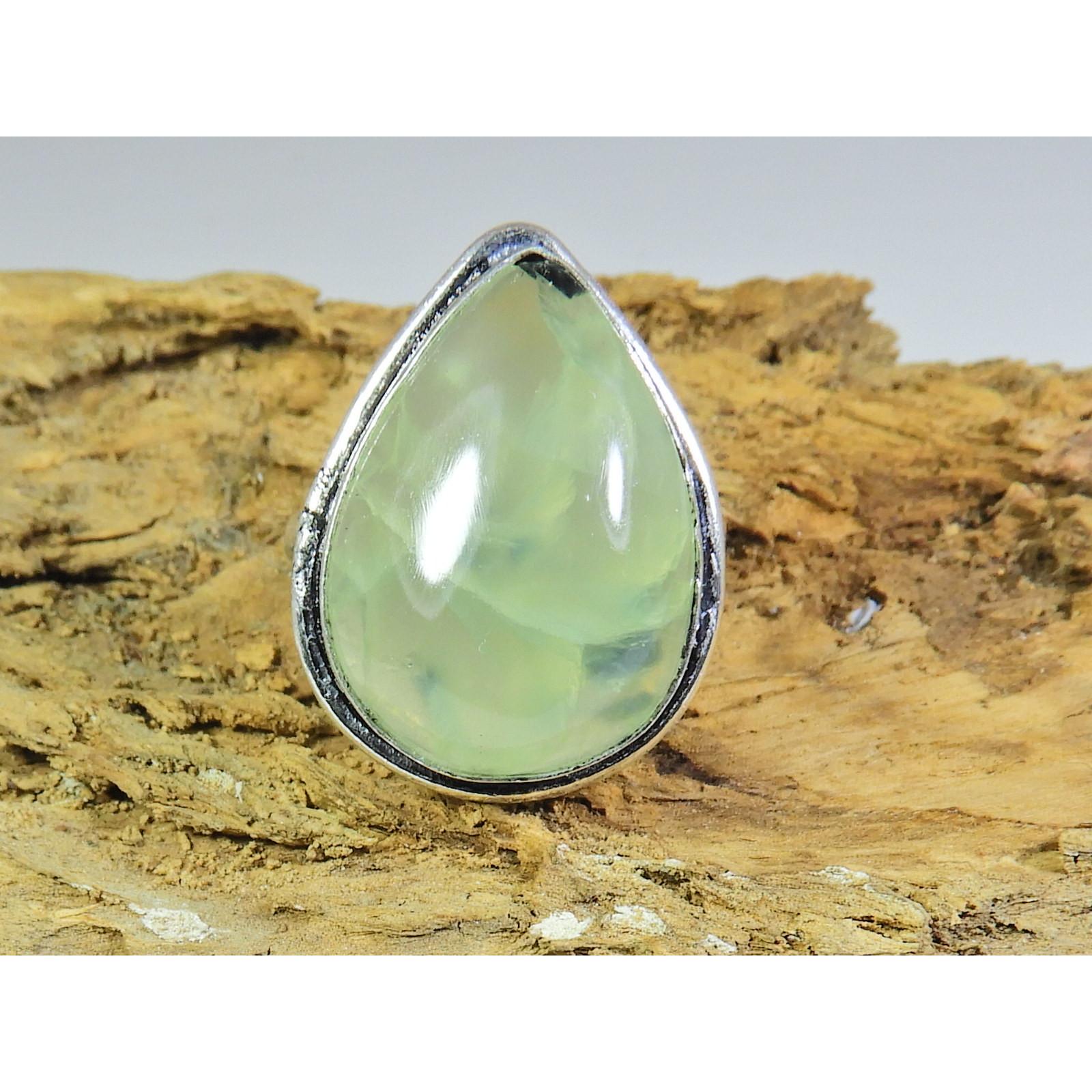 

Natural Prehnite 925 Solid Sterling Silver Ring Size US-9 PG-253