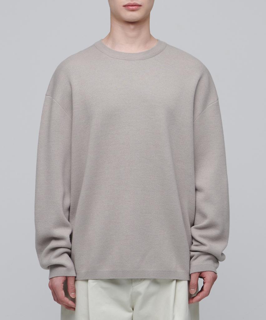 Musinsa Standard Minimal Oversized Crew Neck Knit [Mushroom]