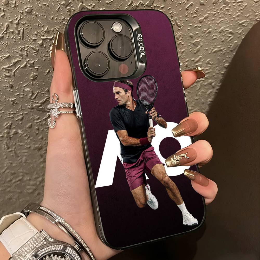 R-Tennis Roger Federer-r   Phone Case For iPhone 17,16,15,14,13,12,11 Plus,Pro Max,XS,Colorful Silver Phone case Funda Cover
