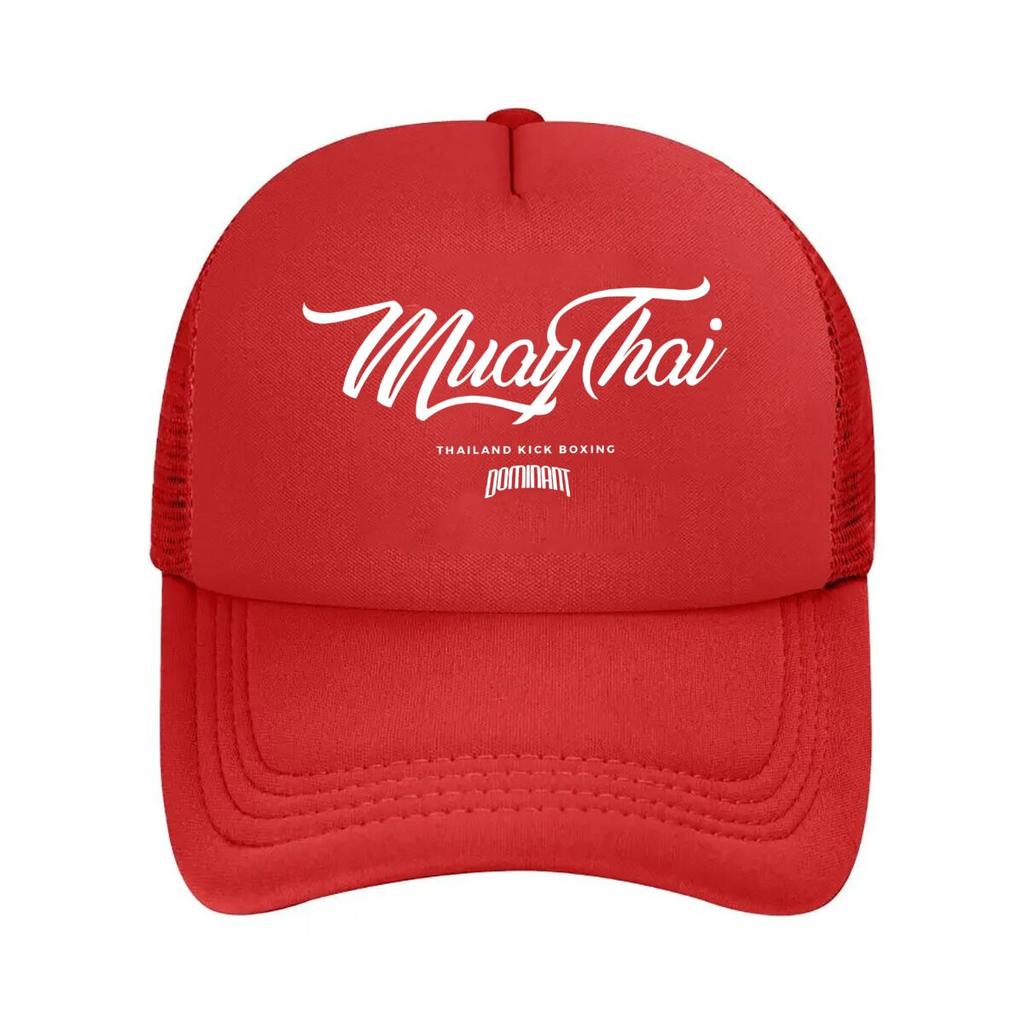 Muay Thai Thailand Kick Boxing Dominant Text Mesh Baseball Cap Casual Hat Outdoor For Womens Unisex FeUnisex