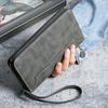 Men's Leather Long Zip Wallet: Multifunctional Card Holder & Large Capacity Clutch with Multi-Card Slots.