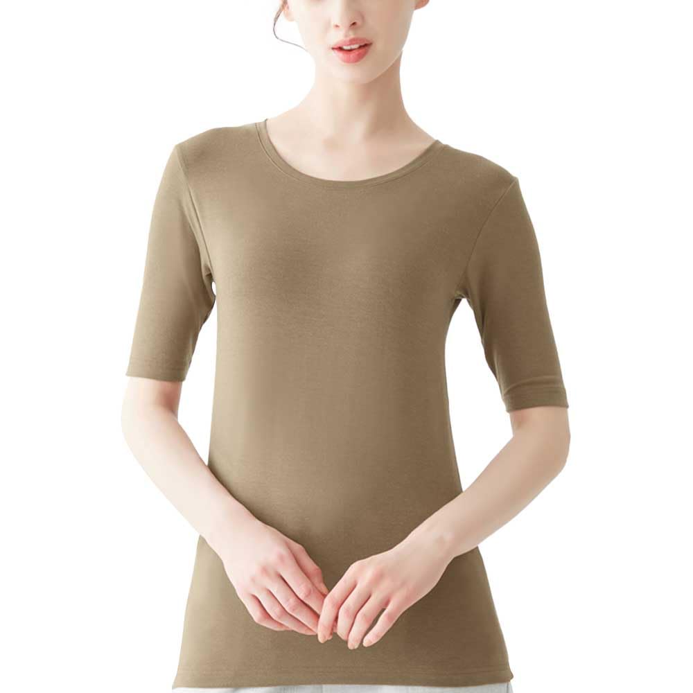 

Огонь средний начес предотвращает пот озноб в предотвращает впитывает генерирует тепло Шанти коричневый [Gunze] Внутреннее белье с коротким рукавом, Acedron, толщина, подкладка,