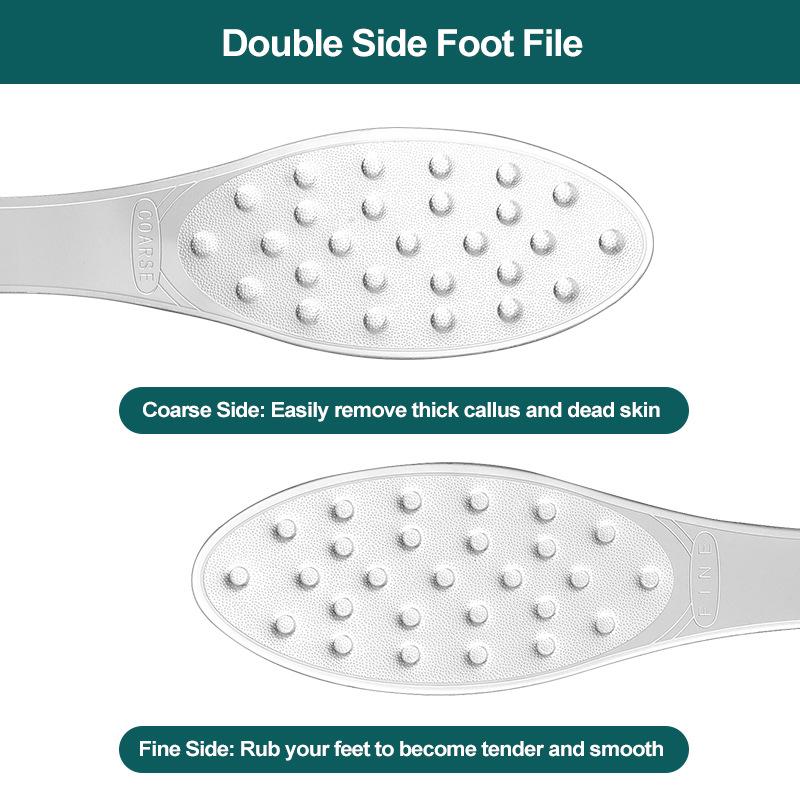 Dual-Sided Stainless Steel Pedicure Foot File - Callus and Dead Skin Remover