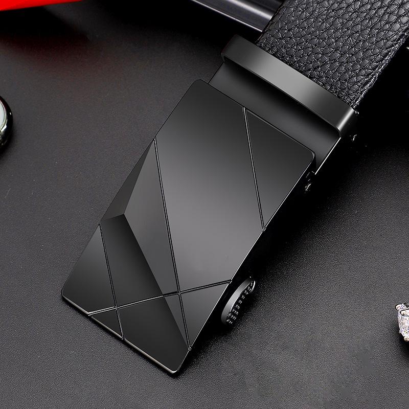 Herren Premium Echt Rindsleder Gürtel mit Legierung Automatikschließe