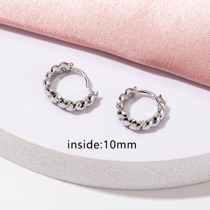 10mm Circle CZ Zircon Hoop Earrings For Women Bohemian Gold Color Silver Color Small Round Earrings Fashion Girl Jewelry