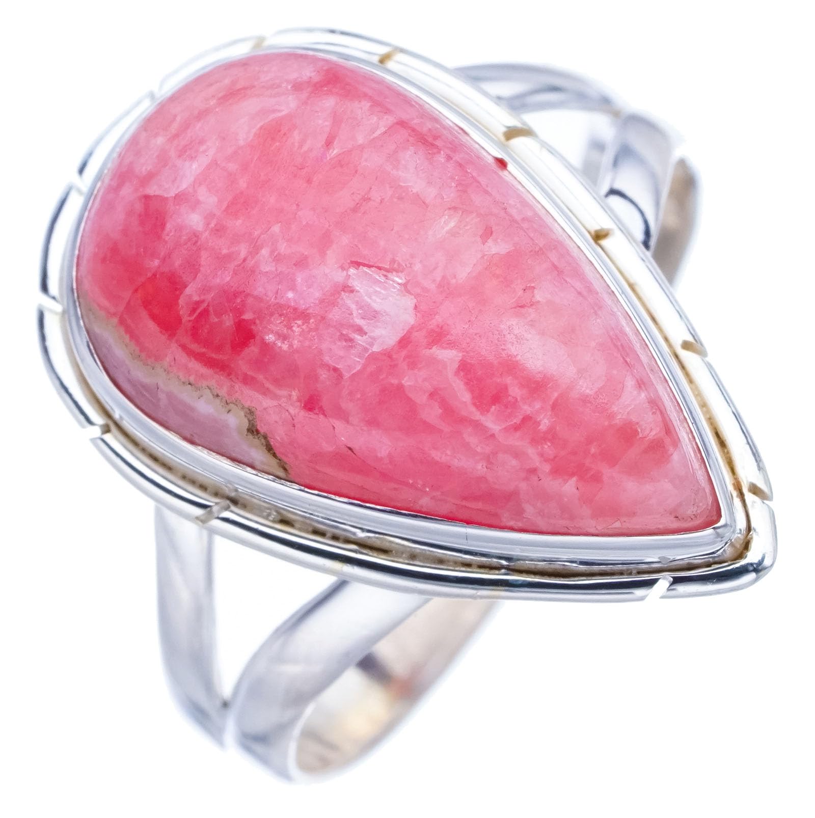 

StarGems® Natural Rhodonite Handmade 925 Sterling Silver Ring 9.75 F0388