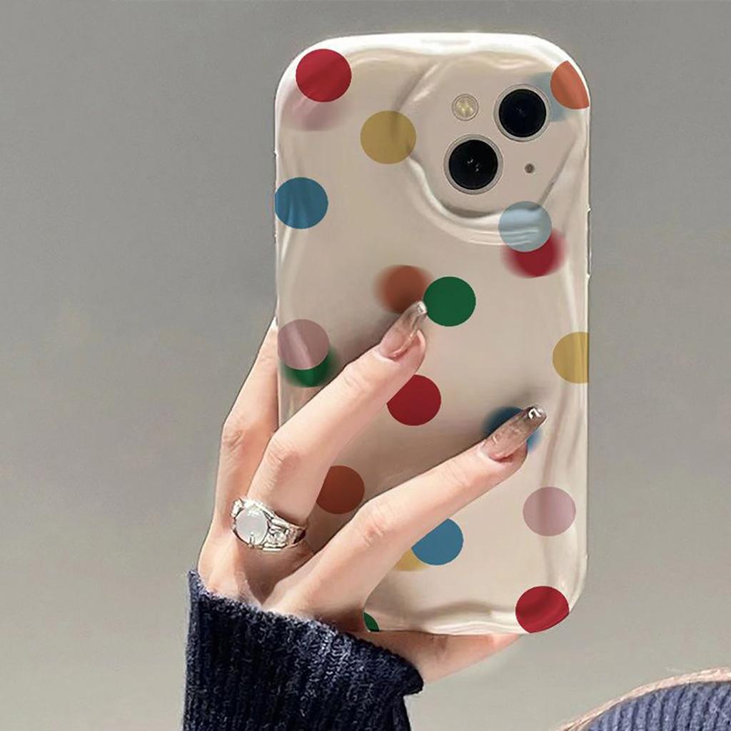 Color polka dots are suitable for Apple 17 mobile phone case iphone16 new pro cute 14 cartoon max female 13 card
