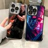 Terminator Arnold Schwarzenegger Plating Phone Case For Iphone 16 17 Pro Max Air 16E 14 15 Plus 12 13 Mini Anti-Fall Airabag Cov
