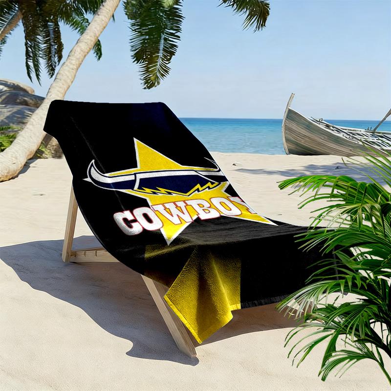 North Queensland Cowboys Print Beach Towel, Large Soft Quick Dry Towel for Beach Camping Swimming