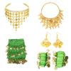 Belly Dance Costumes Bellydance Hip Scarf Wrist Bracelets Coin Head Scarf Earrings Belly Dancer Outfit Set for Womens