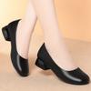 Soft Sole Thick Heel Not Tired Feet Work Shoes Black Single Shoes Formal Work Commuter Women's Leather Shoes Women's Shoes