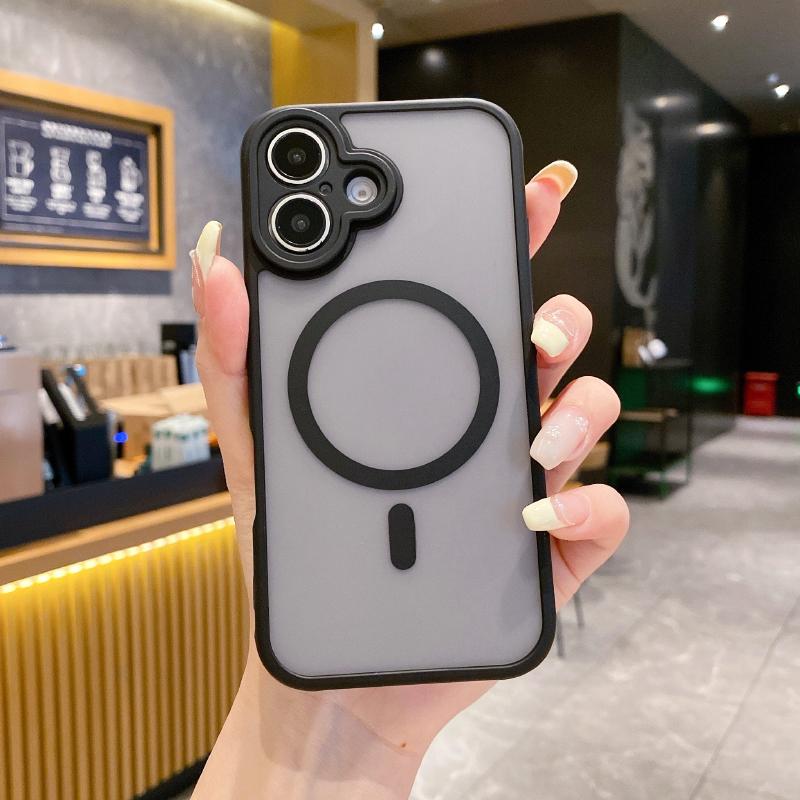For Magsafe Magnetic Wireless Charging Luxury Matte Phone Case For iPhone 16 Pro Max E 14 11 12 13 15 Pro Max Plus Bumper Cover