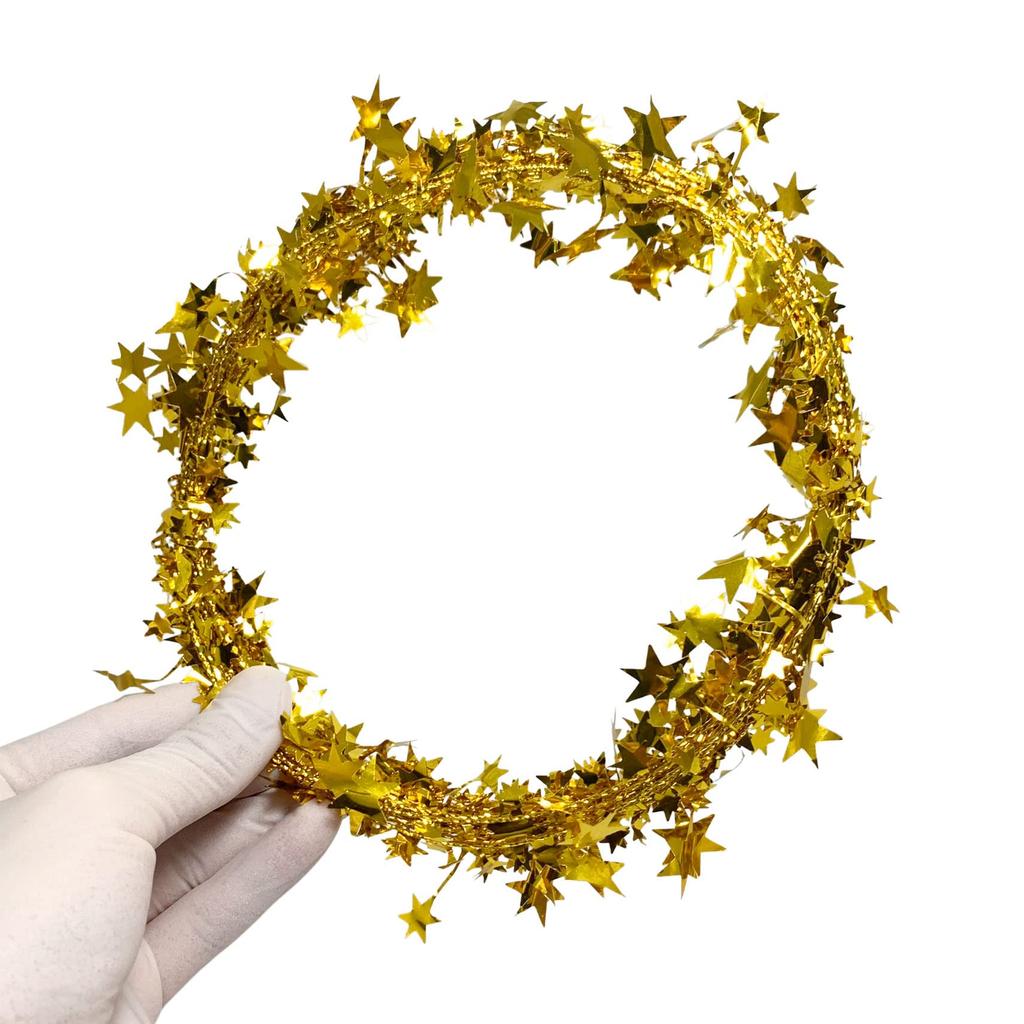 EDEN 15m x Sternengirlande mit Freely für Weihnachten Weihnachtsgeschäft und Funkelndem Gold (7.5m 2) Draht, Formbar, Partys, Sternförmige Dekorationen, Deko,