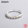 925 Sterling Silver Daisy Adjustable Ring for Women Girls Fashion Jewelry