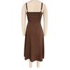 Women Sleeveless Dress Spaghetti Strap Square Neck Midi Dress Lace-Up Swing Long Dress Flowy A-Line