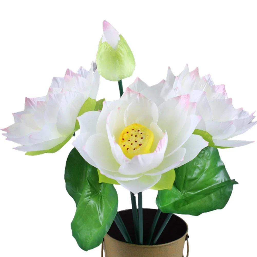 Artificial Flower 1pcs Arrangement Decoration Fake For Wedding Garden Home Lotus Party Plastic Simulation Stalks
