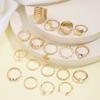 iF ME 18Pcs/set Personalized Heart Star Ring Set Crystal Multilayer Wave Gold Rings for Women Jewelry Accessories