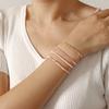 4mm Beads Women's Bracelet Set Multi Cut Glass Beads Stretch Bracelet Tag Clip Bracelet