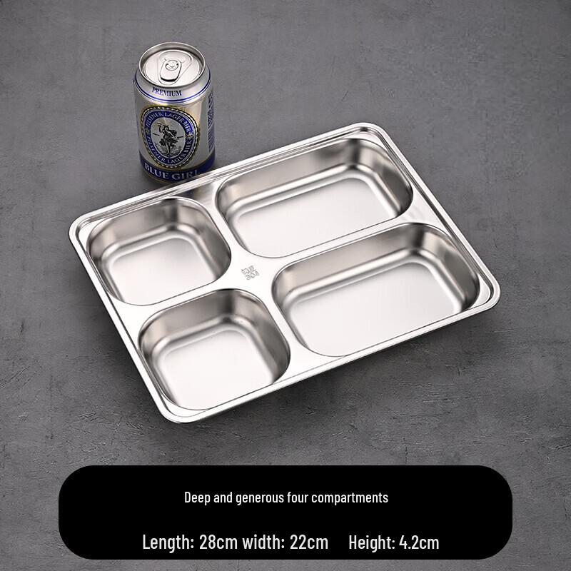 304 Stainless Steel 4-Compartment Lunch Tray