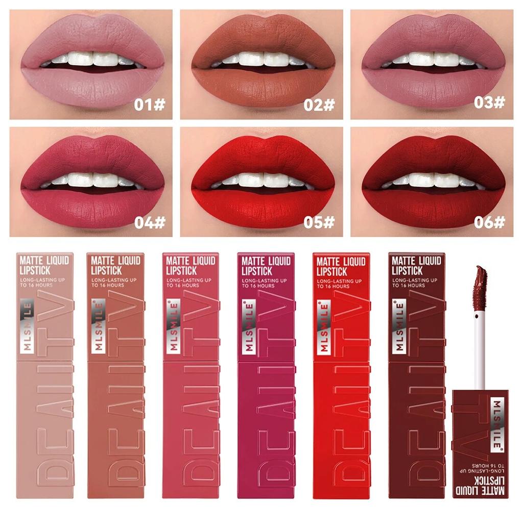 Matte Lip Glaze Non Fading Liquid Lipstick Waterproof Lip Gloss Women's Lip Makeup Lip Glaze Cosmetics