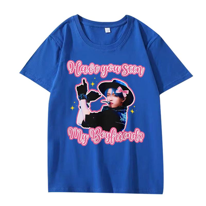 Ateez Hongjoong Cowboy Boyfriend T Shirt men women Oversized 100% Cotton Hot sale short sleeve Summer print  fashion Unisex tops