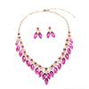 Shining Temperament Crystal Gemstone Necklace Earrings Set Dress Wedding Dinner Women'S Jewelry
