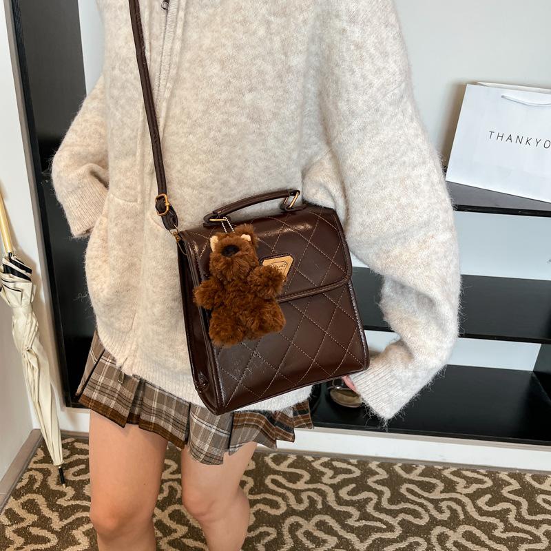 20254 New Oxford cloth chain rhombus oblique span bag, high-end versatile fashion tote underarm shoulder bag