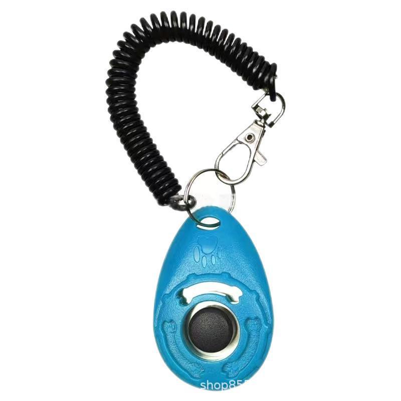 Oval Clicker Dog Training Device with Rope and Black Button