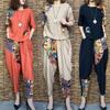 Women's Casual Suit Summer Slim Short Sleeve T-Shirt Top Harlan Cropped Pants Plus Fashion Cotton Linen 2 Two Piece Set