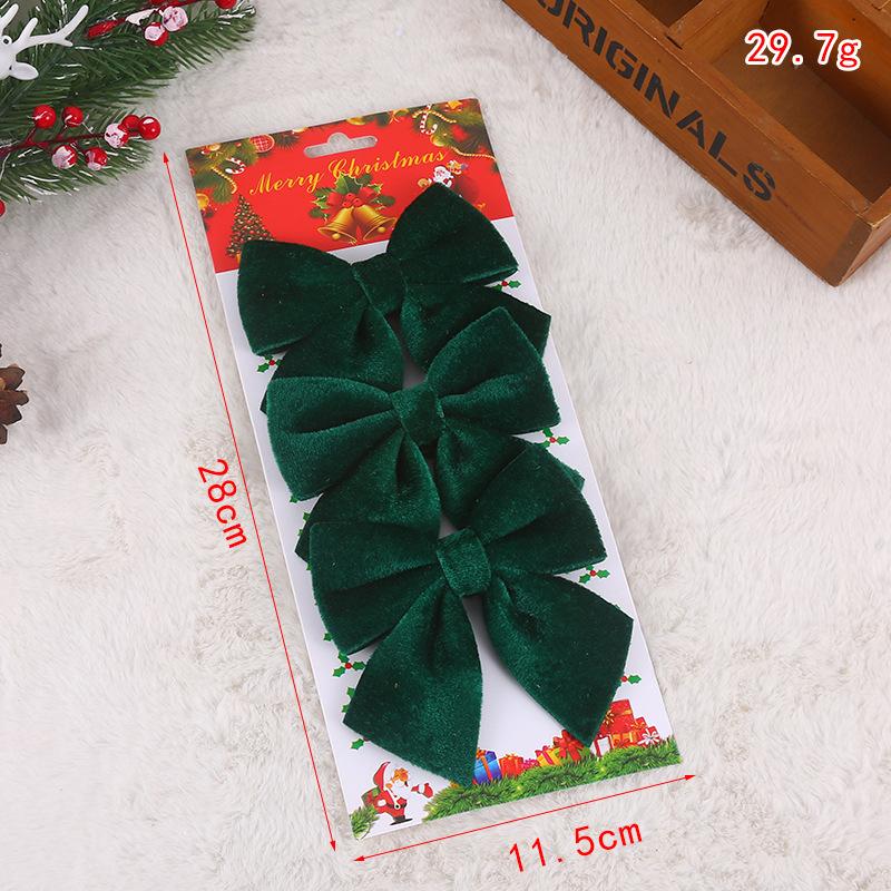 2/3PC Christmas Velvet Bows Xmas Pendants DIY Window Decora for Party Christmas Tree Topper Ornament for Wedding Outdoor Decor