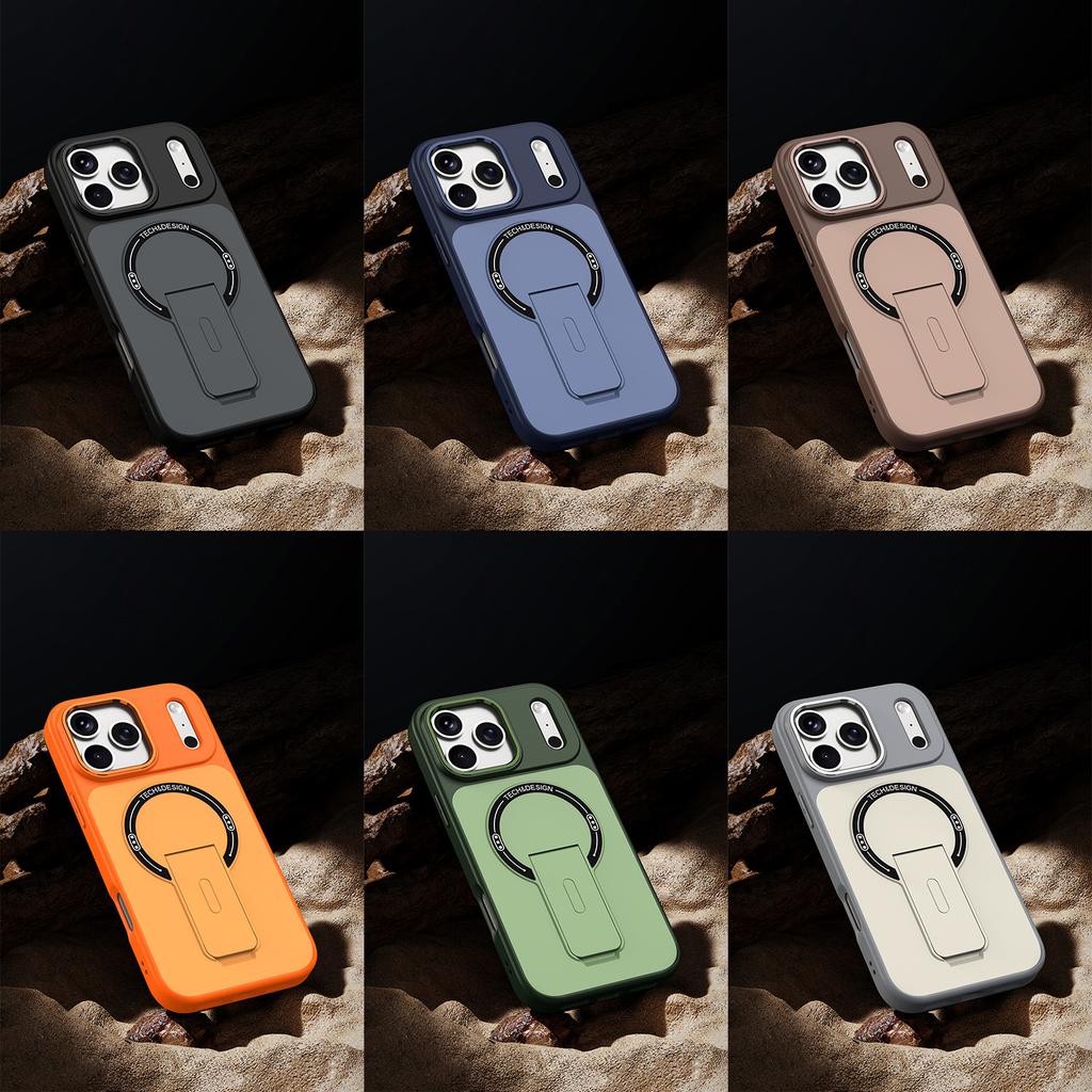 Magnetic Multi-function Van Craftsman Bracket Apple 17promax Mobile Phone Case Is Suitable for iPhone14 Hardware Frame Protective Case.