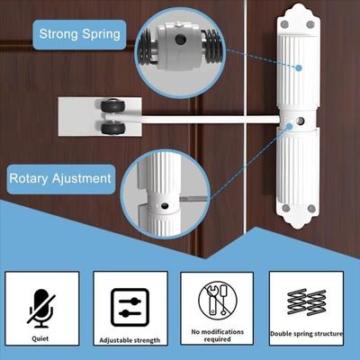 Simple Installation Automatic Door Closer Adjustable Speed Mute Soft Closing Hydraulic Buffer Protective Door Aluminum Alloy