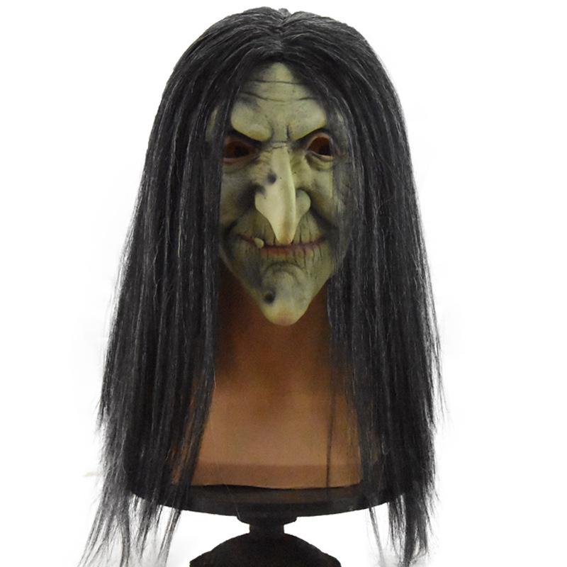 Halloween headgear Little Red Riding Hood witch mask, funny and scary old lady latex witch hat mask Style1