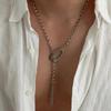 New Trendy Hip Hop Hollow Geometry Pendant Necklace for Men Simple Silver Color Adjustable Clavicle Chain Male Jewelry Gift