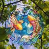 Metal Wind Chime Outdoor Hanging Decor with Koi Fish Mandala Design Soothing Sound Garden Patio Gift for Men Women