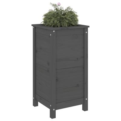 Plant Pot Gray 40x40x78 Cm Solid Pine Wood