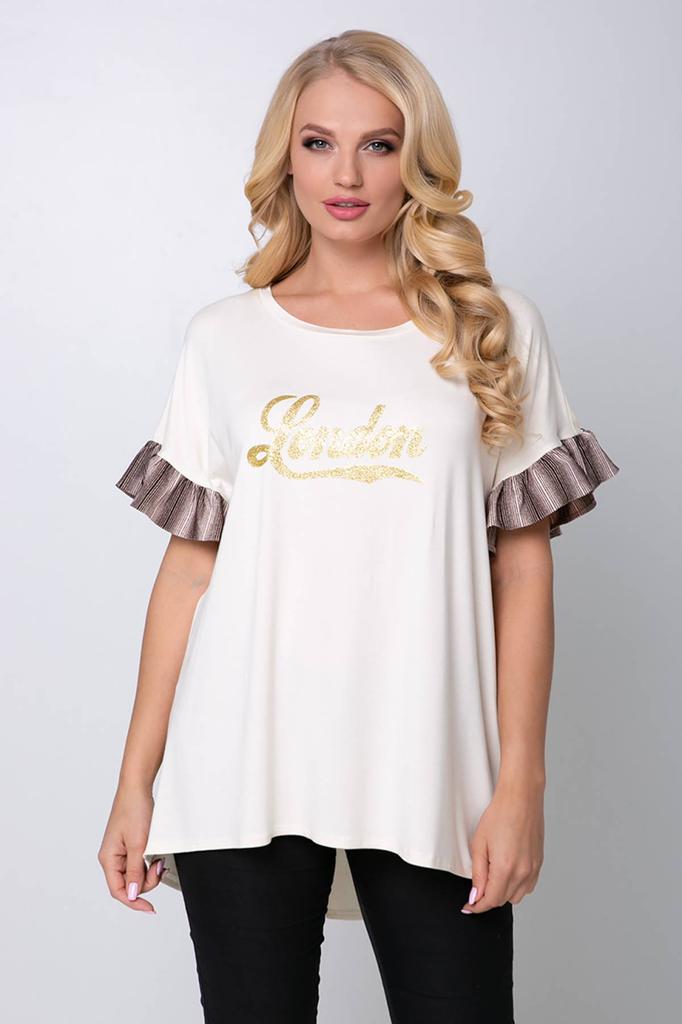 T-Shirt mit Rüschen an den Ärmeln Tatiana LONDON