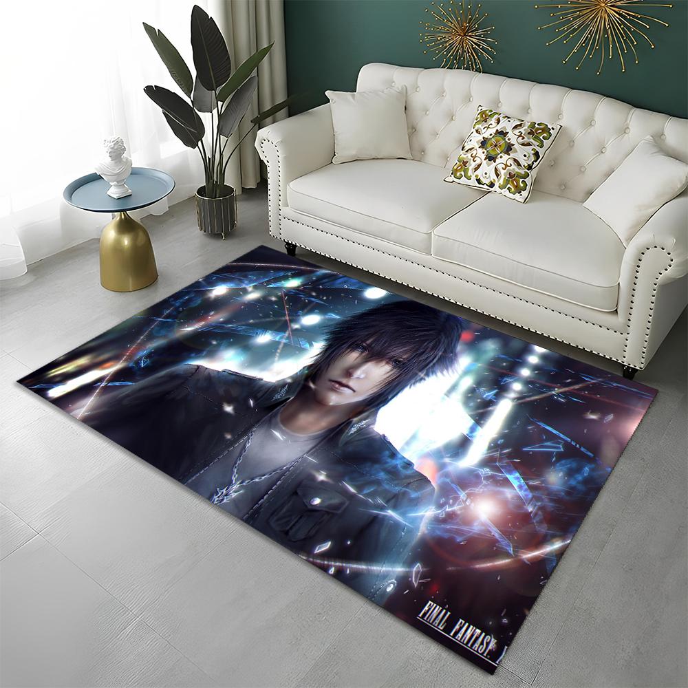 3D Final Fantasy Spiel Gamer FF14 HD Teppich für Zuhause Wohnzimmer Schlafzimmer Sofa Fußmatte Dekor, Kinderbereich Teppich Rutschfeste Bodenmatte